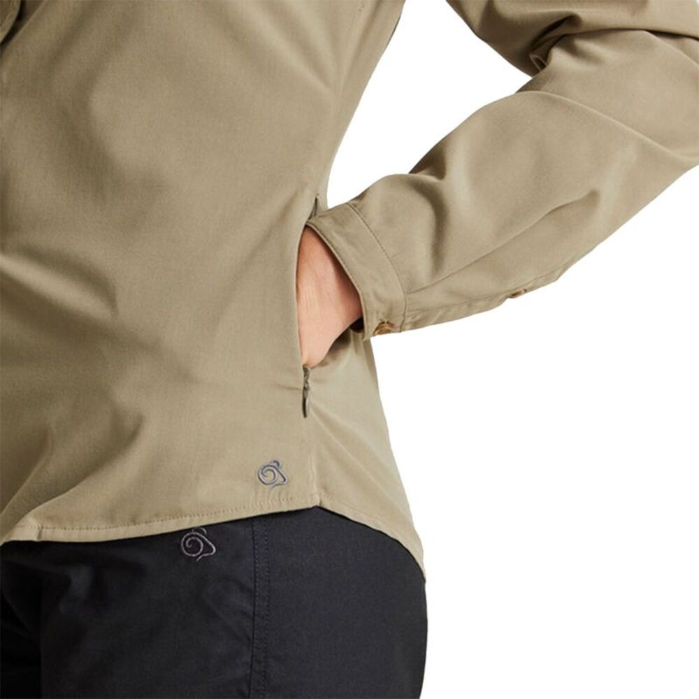 Craghoppers Womens/Ladies Expert Kiwi Long-Sleeved Shirt / Pebble - Picture 2 of 5